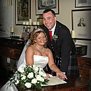 Signing the Wedding book at Gretna Hall