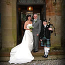 On the steps of Gretna Old Parish Church